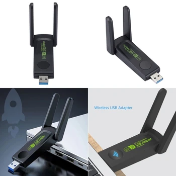 WiFi Redes sem Fio Cartão de USB3.0 1300Mbps de 2.4 GHz, 5 ghz, o Dobro da Banda de Adaptador de Dropship