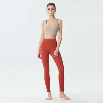 Yoga Fitness Mulheres Terno De Trilha Sutiã+Leggings De Cintura Alta Sem Mangas Crop Top Slim Calças De Yoga Contraste Costura Esportes Conjuntos